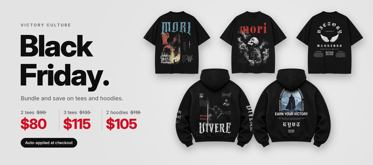 Black Friday bundle deals: 2 tees $80, 3 tees $115, 2 hoodies $105